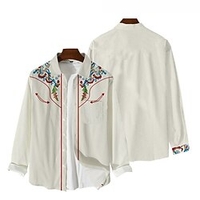 Homme Chemise Chemise Western Floral Imprimés Photos Col rabattu Noir Rouge Bleu Beige Extérieur Plein Air manche longue Bouton bas Imprimer Vêtement Tenue Mode Design Casual Flexible miniinthebox