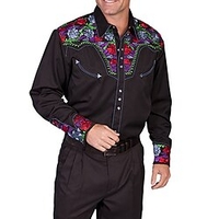 Homme Chemise Chemise Western Floral Imprimés Photos Col rabattu Violet Extérieur Plein Air manche longue Bouton bas Imprimer Vêtement Tenue Mode Vêtement de rue Design style occidental miniinthebox