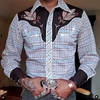 Homme Chemise Chemise Western Plaid Imprimés Photos Col rabattu Bleu Violet Vert Kaki Extérieur Plein Air manche longue Bouton bas Imprimer Vêtement Tenue Mode Design Casual Flexible miniinthebox