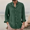 Homme Chemise Col rabattu Printemps Automne manche longue Noir Marron Vert Couleur unie Extérieur Plein Air Vêtement Tenue Bouton bas miniinthebox