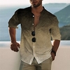 Homme Chemise Dégradé Imprimés Photos Mao Jaune Bleu Fuchsia Vert Gris Extérieur Plein Air manche longue Bouton bas Imprimer Vêtement Tenue Mode Design Casual Flexible miniinthebox
