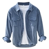 Homme Chemise en Velours Côtelé Surchemise Plein Col rabattu Jaune Bleu Gris Plein Air du"idien manche longue Bouton bas Vêtement Tenue Mode Casual Confortable miniinthebox