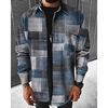 Homme Chemise Flanelle Surchemise Chemise Tartan Col rabattu Bleu Plein Air du"idien Manches Longues Bouton bas Vêtement Tenue basique Mode Casual Confortable miniinthebox