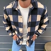Homme Chemise Flanelle Surchemise Chemise Tartan Col rabattu Jaune Plein Air du"idien Manches Longues Bouton bas Vêtement Tenue basique Mode Casual Confortable miniinthebox