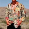 Homme Chemise Floral Bloc de couleur Imprimés Photos Rétro Vintage Col rabattu Jaune Bleu Extérieur Plein Air manche longue Bouton bas Imprimer Vêtement Tenue Tropique Sportif Bohème Vêtement de rue miniinthebox