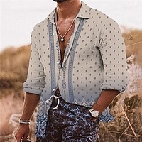 Homme Chemise Floral Dégradé Imprimés Photos Col rabattu Abricot Bleu Extérieur Plein Air manche longue Bouton bas Imprimer Vêtement Tenue Tropique Sportif Bohème Vêtement de rue miniinthebox