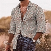 Homme Chemise Floral Imprimés Photos Col rabattu Abricot Rose Claire Extérieur Plein Air manche longue Bouton bas Imprimer Vêtement Tenue Tropique Sportif Bohème Vêtement de rue miniinthebox