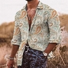 Homme Chemise Floral Imprimés Photos Col rabattu Jaune Bleu Extérieur Plein Air manche longue Bouton bas Imprimer Vêtement Tenue Tropique Sportif Bohème Vêtement de rue miniinthebox