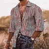 Homme Chemise Floral Imprimés Photos Col rabattu Rose Claire Bleu Extérieur Plein Air manche longue Bouton bas Imprimer Vêtement Tenue Tropique Sportif Bohème Vêtement de rue miniinthebox