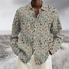Homme Chemise Floral Imprimés Photos Col rabattu Vert olive Vert Extérieur Plein Air manche longue Bouton bas Imprimer Vêtement Tenue Tropique Sportif Bohème Vêtement de rue miniinthebox