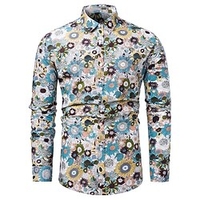 Homme Chemise Floral Imprimés Photos Col rabattu Vin Noir Bleu Fuchsia Kaki Extérieur Plein Air manche longue Bouton bas Imprimer Vêtement Tenue Sportif Mode Vêtement de rue Design miniinthebox