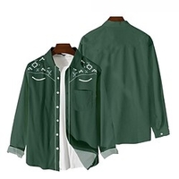 Homme Chemise Floral Imprimés Photos Géométrie Col rabattu Bleu Vert Extérieur Plein Air manche longue Bouton bas Imprimer Vêtement Tenue Mode Design Casual Flexible miniinthebox