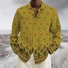 Homme Chemise Floral Imprimés Photos Géométrie Col rabattu Jaune Gris Extérieur Plein Air manche longue Bouton bas Imprimer Vêtement Tenue Tropique Sportif Bohème Vêtement de rue miniinthebox