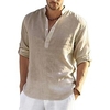 Homme Chemise Henley Printemps Eté manche longue Noir Blanche Jaune Couleur unie Extérieur Plein Air Vêtement Tenue Bouton bas miniinthebox