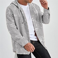 Homme Chemise Imprimés Photos Capuche Bleu Gris Extérieur Plein Air manche longue Imprimer Vêtement Tenue Mode Design Casual Flexible miniinthebox