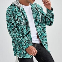 Homme Chemise Imprimés Photos Capuche Rouge Bleu Extérieur Plein Air manche longue Imprimer Vêtement Tenue Mode Design Casual Flexible miniinthebox