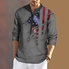 Homme Chemise Imprimés Photos Drapeau National Mao Gris Extérieur Plein Air manche longue Bouton bas Imprimer Vêtement Tenue Mode Design Casual Confortable miniinthebox