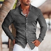 Homme Chemise Imprimés Photos Géométrie Col rabattu Blanche Bleu Violet Vert Extérieur Plein Air manche longue Bouton bas Imprimer Vêtement Tenue Sportif Mode Vêtement de rue Design miniinthebox