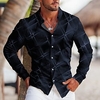 Homme Chemise Imprimés Photos Géométrie Col rabattu Bleu Marron Vert Gris Extérieur Plein Air manche longue Bouton bas Imprimer Vêtement Tenue Sportif Mode Vêtement de rue Design miniinthebox