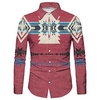 Homme Chemise Imprimés Photos Géométrie Col rabattu Fuchsia Gris Extérieur Plein Air manche longue Bouton bas Imprimer Vêtement Tenue Rétro Vintage Mode Vêtement de rue Design miniinthebox