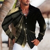 Homme Chemise Imprimés Photos Géométrie Col rabattu Jaune Bleu Vert Gris Extérieur Plein Air manche longue Bouton bas Imprimer Vêtement Tenue Sportif Mode Vêtement de rue Design miniinthebox