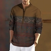 Homme Chemise Imprimés Photos Rétro Vintage Géométrie Mao Bleu Marron Vert Gris Extérieur Plein Air manche longue Bouton bas Imprimer Vêtement Tenue Mode Design Casual Confortable miniinthebox
