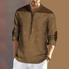 Homme Chemise Imprimés Photos Rétro Vintage Mao Bleu Marron Gris Extérieur Plein Air manche longue Bouton bas Imprimer Vêtement Tenue Mode Design Casual Confortable miniinthebox