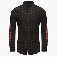 Homme Chemise Imprimés Photos Totem Col rabattu Jaune Rouge Extérieur Plein Air manche longue Bouton bas Imprimer Vêtement Tenue Mode Design Casual Flexible miniinthebox