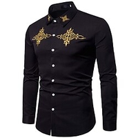 Homme Chemise Imprimés Photos Totem Col rabattu Noir Extérieur Plein Air manche longue Bouton bas Imprimer Vêtement Tenue Mode Design Casual Flexible miniinthebox