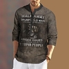 Homme Chemise Lettre Imprimés Photos Mao Bleu Kaki Gris Extérieur Plein Air manche longue Bouton bas Imprimer Vêtement Tenue Mode Design Casual Confortable miniinthebox