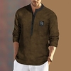 Homme Chemise Lettre Imprimés Photos Mao Noir Bleu Marron Vert Extérieur Plein Air manche longue Bouton bas Imprimer Vêtement Tenue Mode Design Casual Confortable miniinthebox