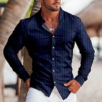 Homme Chemise Rayé Imprimés Photos Col rabattu Bleu Vert foncé Violet Marron Vert Extérieur Plein Air manche longue Bouton bas Imprimer Vêtement Tenue Sportif Mode Vêtement de rue Design miniinthebox
