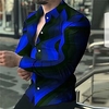 Homme Chemise Rayé Imprimés Photos Géométrie Flamme Col rabattu Bleu Roi Bleu Bleu de minuit Extérieur Plein Air manche longue Bouton bas Imprimer Vêtement Tenue Mode Design Casual Flexible miniinthebox