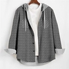 Homme Chemise Tartan Imprimés Photos Capuche Bleu Gris Extérieur Plein Air manche longue Imprimer Vêtement Tenue Mode Design Casual Flexible miniinthebox