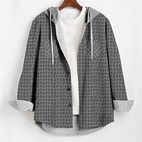 Homme Chemise Tartan Imprimés Photos Capuche Bleu Gris Extérieur Plein Air manche longue Imprimer Vêtement Tenue Mode Design Casual Flexible miniinthebox