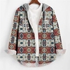 Homme Chemise Tribal Imprimés Photos Géométrie Capuche Bleu Orange Extérieur Plein Air manche longue Imprimer Vêtement Tenue Rétro Vintage Design Style Ethnique Casual miniinthebox
