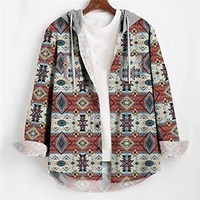 Homme Chemise Tribal Imprimés Photos Géométrie Capuche Bleu Orange Extérieur Plein Air manche longue Imprimer Vêtement Tenue Rétro Vintage Design Style Ethnique Casual miniinthebox