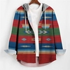 Homme Chemise Tribal Imprimés Photos Géométrie Capuche Rouge Gris Extérieur Plein Air manche longue Imprimer Vêtement Tenue Rétro Vintage Design Style Ethnique Casual miniinthebox