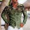 Homme Chemise Tribal Imprimés Photos Géométrie Col rabattu Bleu Violet Vert Gris Extérieur Plein Air manche longue Bouton bas Imprimer Vêtement Tenue Sportif Mode Vêtement de rue Design miniinthebox