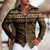 Homme Chemise Tribal Imprimés Photos Rétro Vintage Col rabattu Bleu Marron Vert Gris Extérieur Plein Air manche longue Bouton bas Imprimer Vêtement Tenue Sportif Mode Vêtement de rue Design miniinthebox