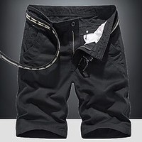 Homme Décontractée Classique Short Short Cargo Short de travail Multi poche Court Pantalon du"idien Non Elastique Couleur unie Extérieur Taille médiale Noir Bleu Vert Véronèse Grise Kaki 29 30 31 miniinthebox