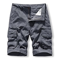 Homme Décontractée Classique Short Short Cargo Short de travail Multi poche Court Pantalon du"idien Non Elastique Couleur unie Extérieur Taille médiale Noir Vert Véronèse Grise Kaki Bleu Foncé 29 miniinthebox