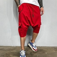 Homme Décontractée Sarouel Pantalon Décontractée Micro-élastique Couleur unie Taille médiale Noir Gris Foncé Rouge M L XL 2XL miniinthebox