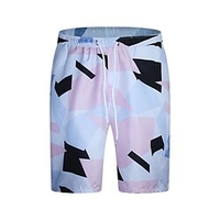 Homme Décontractée Short Short Short de plage Longueur genou Pantalon Non Elastique Géométrie Taille médiale Blanche S M L XL XXL miniinthebox