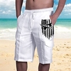 Homme Design à la mode Short Short Cargo Cordon Taille elastique Plusieurs poches Court Pantalon Sport extérieur du"idien Imprimés Photos Drapeau National Confort Respirable Taille médiale / Eté miniinthebox