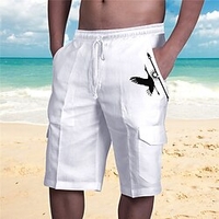 Homme Design à la mode Short Short Cargo Cordon Taille elastique Plusieurs poches Court Pantalon Sport extérieur du"idien Imprimés Photos Oiseau Confort Respirable Taille médiale Vert Blanche Bleu miniinthebox