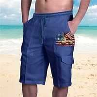 Homme Design à la mode Short Short Cargo Taille elastique Plusieurs poches Imprimer Court Pantalon Sport extérieur du"idien Imprimés Photos Drapeau National Confort Respirable Taille médiale miniinthebox