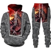 Homme Ensemble Survetement Ensemble de sweats à capuche Vin Rouge Capuche Graphic Dragon 2 Pièces Imprimer Sport Loisir Casual Des sports 3D effet basique Vêtement de rue Design Automne Printemps miniinthebox