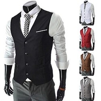 Homme Gilet de costume Gilet Mariage Entreprise Casual Boutonnage Simple Col de Chemise 1920s Casual Chic Veste Vêtements d