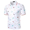 Homme POLO T shirt Tee Chemise T Shirt golf Chemise décontractée Vacances Lunettes Col Classique Blanche Print Extérieur Casual Manches Courtes Bloc de couleur Bouton bas Vêtement Tenue Mode Blocs de miniinthebox